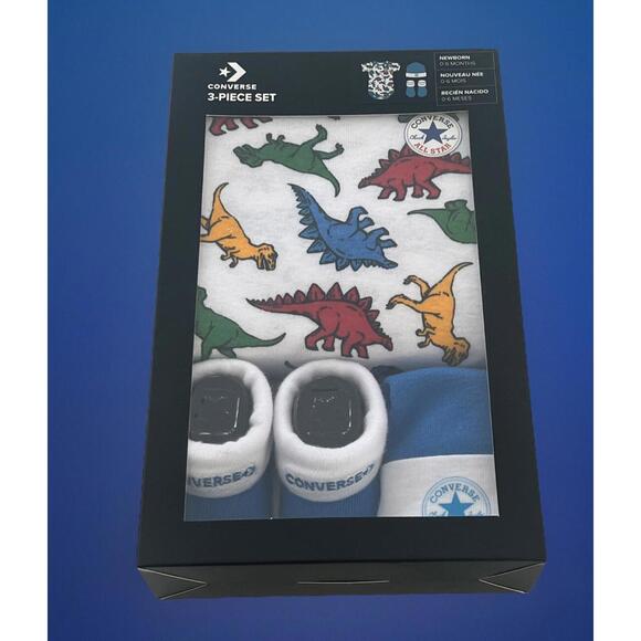 Converse Other - Converse Dinosaur 🦖 3 Piece Set Newborn 0-6 months Brand New